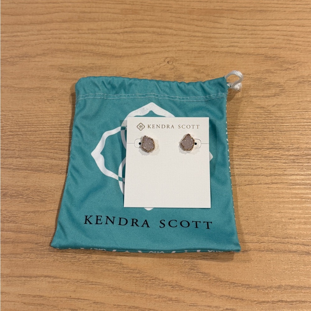 Kendra Scott Tessa Gold Stud Earrings, Iridescent Drusy